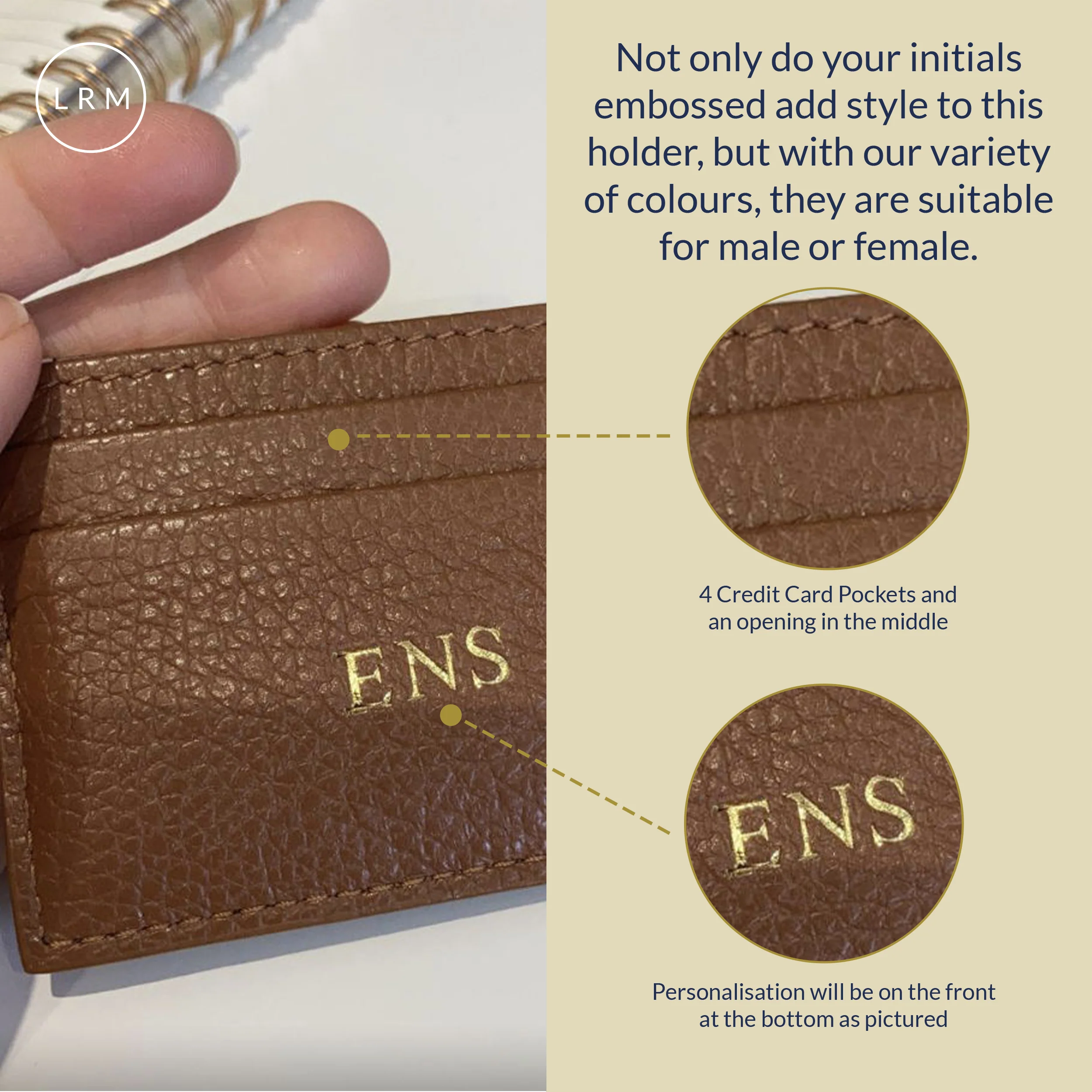 Card Holder Pebbled Leather - Image 4