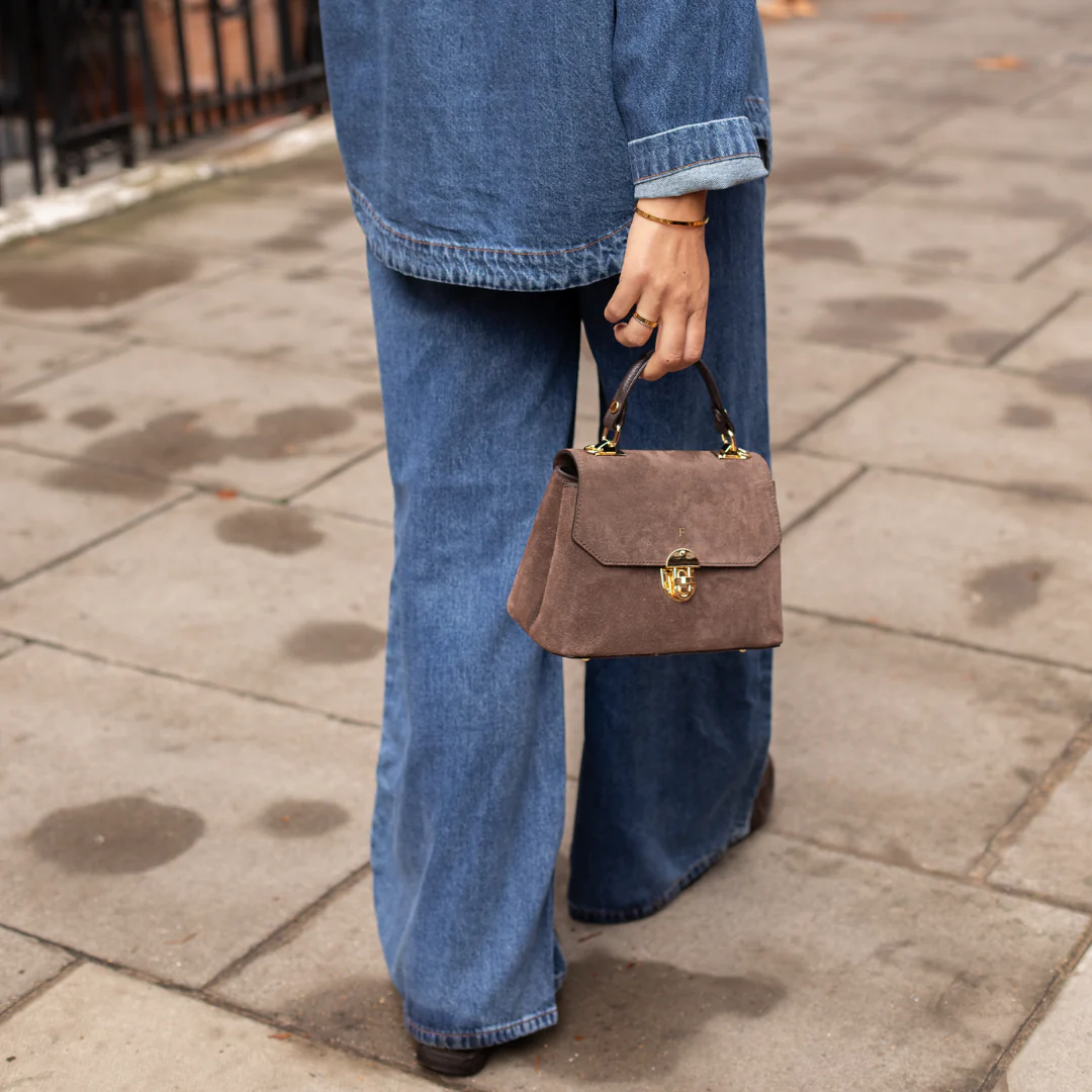 Suede Lucinda Top Handle - Image 10