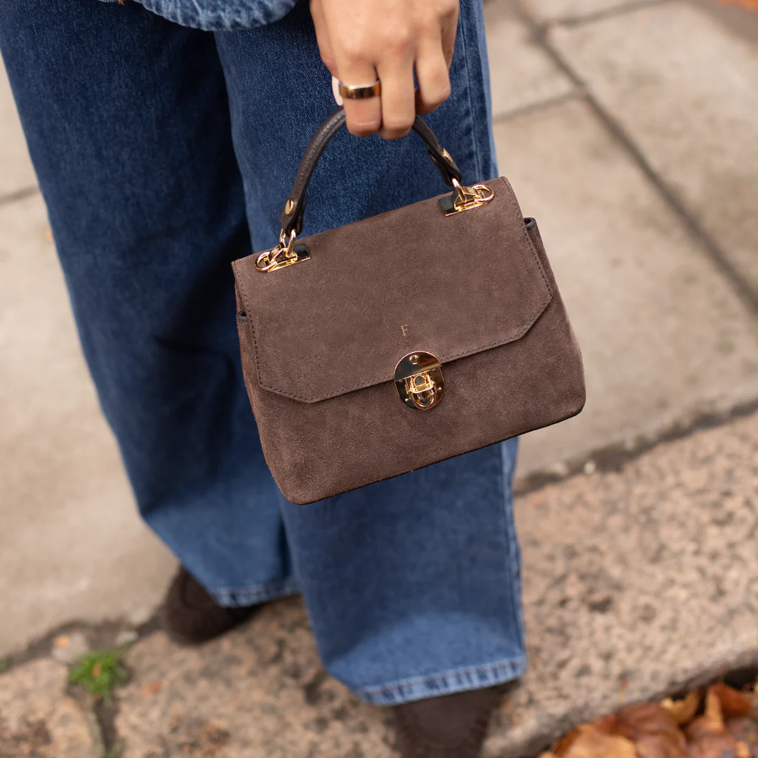 Suede Lucinda Top Handle - Image 11