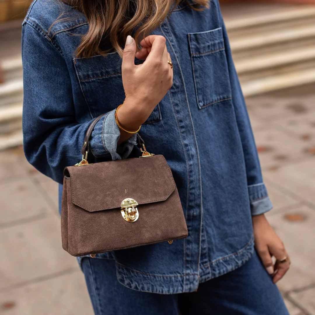 Suede Lucinda Top Handle - Image 4