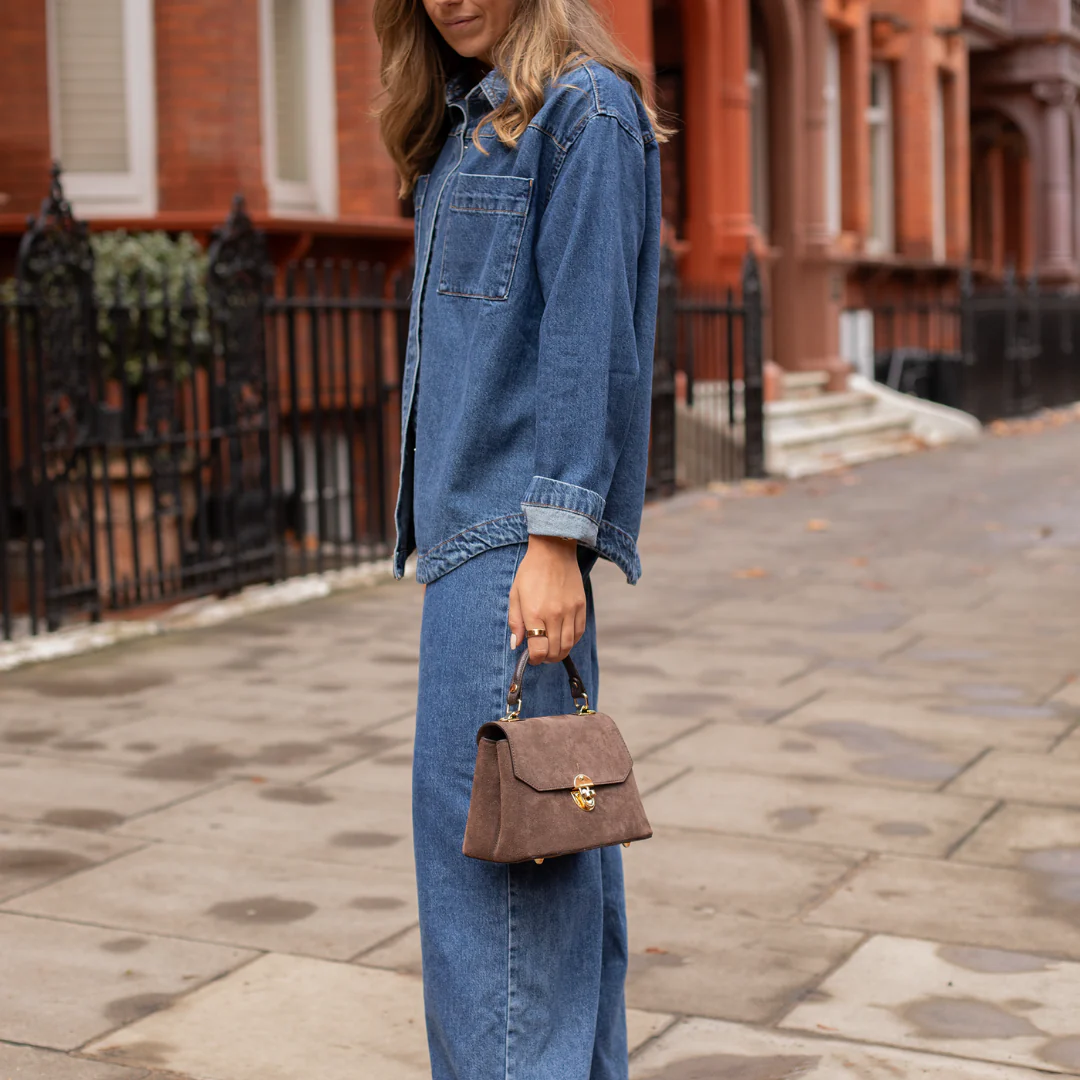 Suede Lucinda Top Handle - Image 9